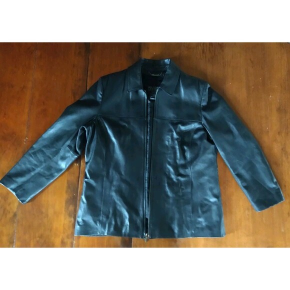 Wilson Leather Pelle Jacket Blk Thinsulate  Removable Lining  *SEE MEASUREMENTS! - Picture 1 of 14
